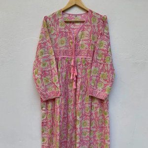 Floral Cotton Boho Maxi Dress